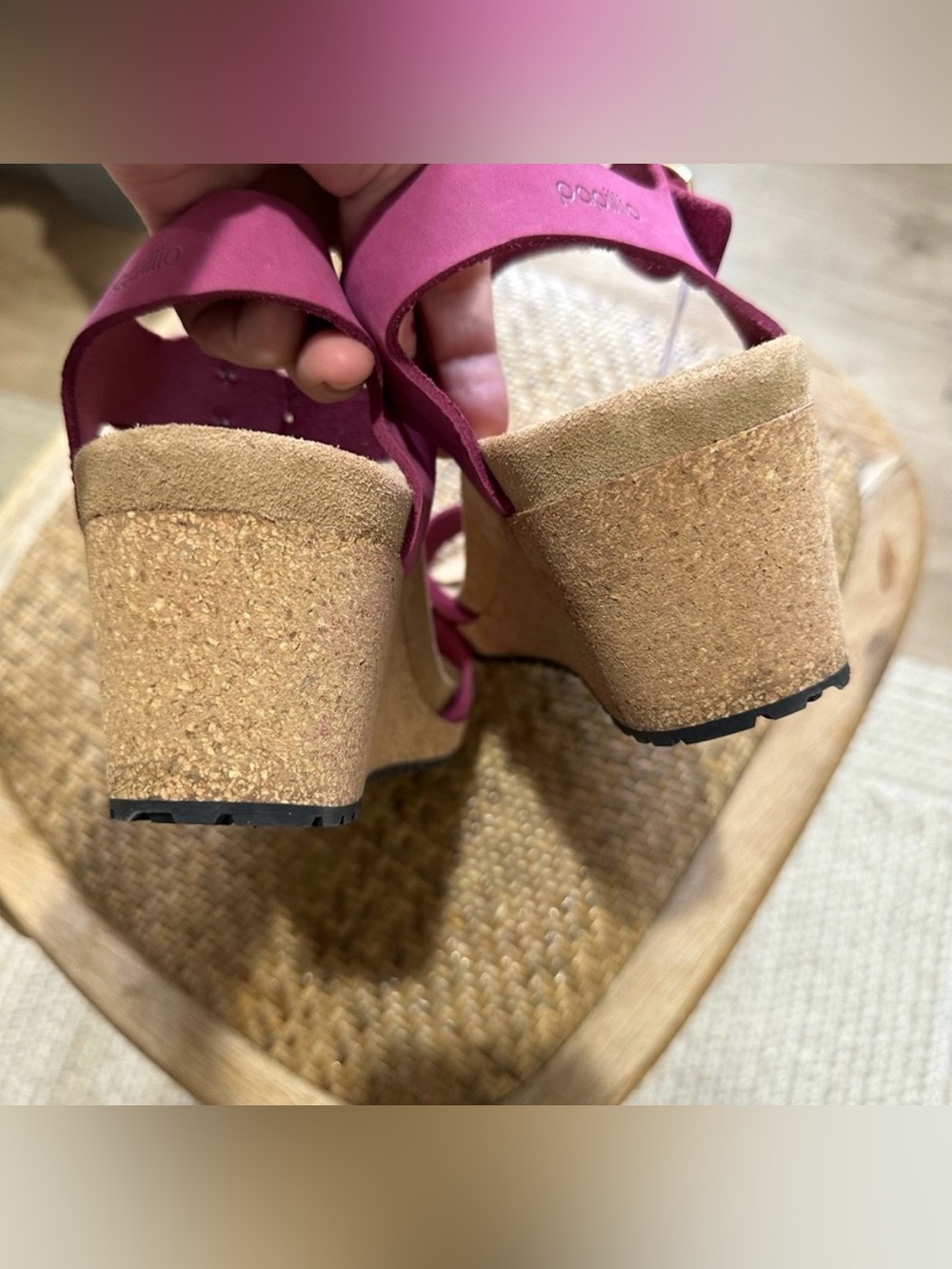 Birkenstock 💅🌴 Papillio Soley Ring Buckle Wedge Pink Ankle Strap 36 37 38 39 40 - Picture 14 of 14